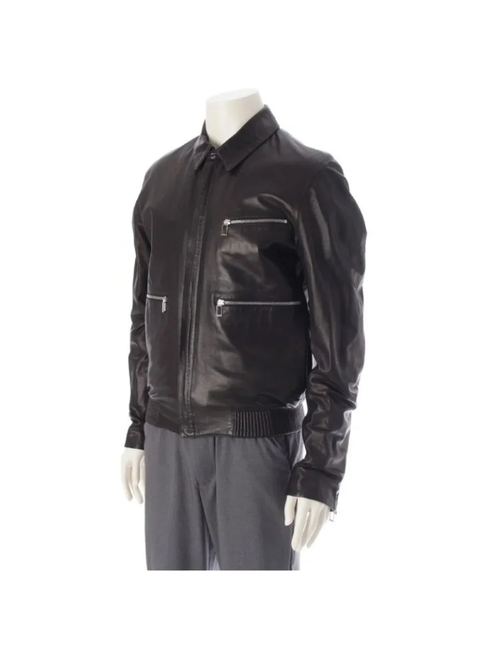 Dior Homme Ash Period Lamb Leather Chris Van Zip Up Blouson Jacket